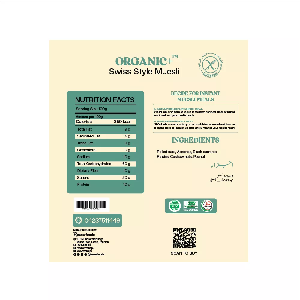 Organic+ Gluten Free Muesli 500g