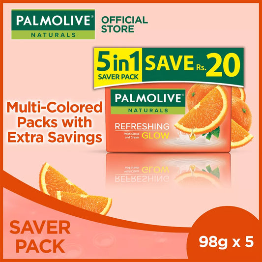 Palmolive Naturals Bar Soap Saver Pack 98gx5 - Refreshing Glow