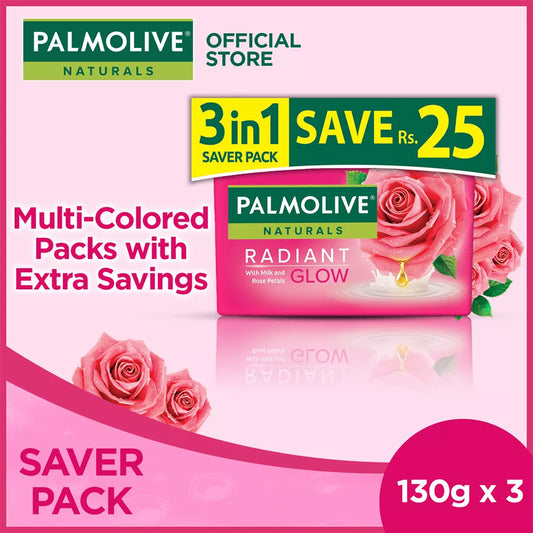 Palmolive Naturals Bar Soap Saver Pack 130gx3 - Radiant Glow
