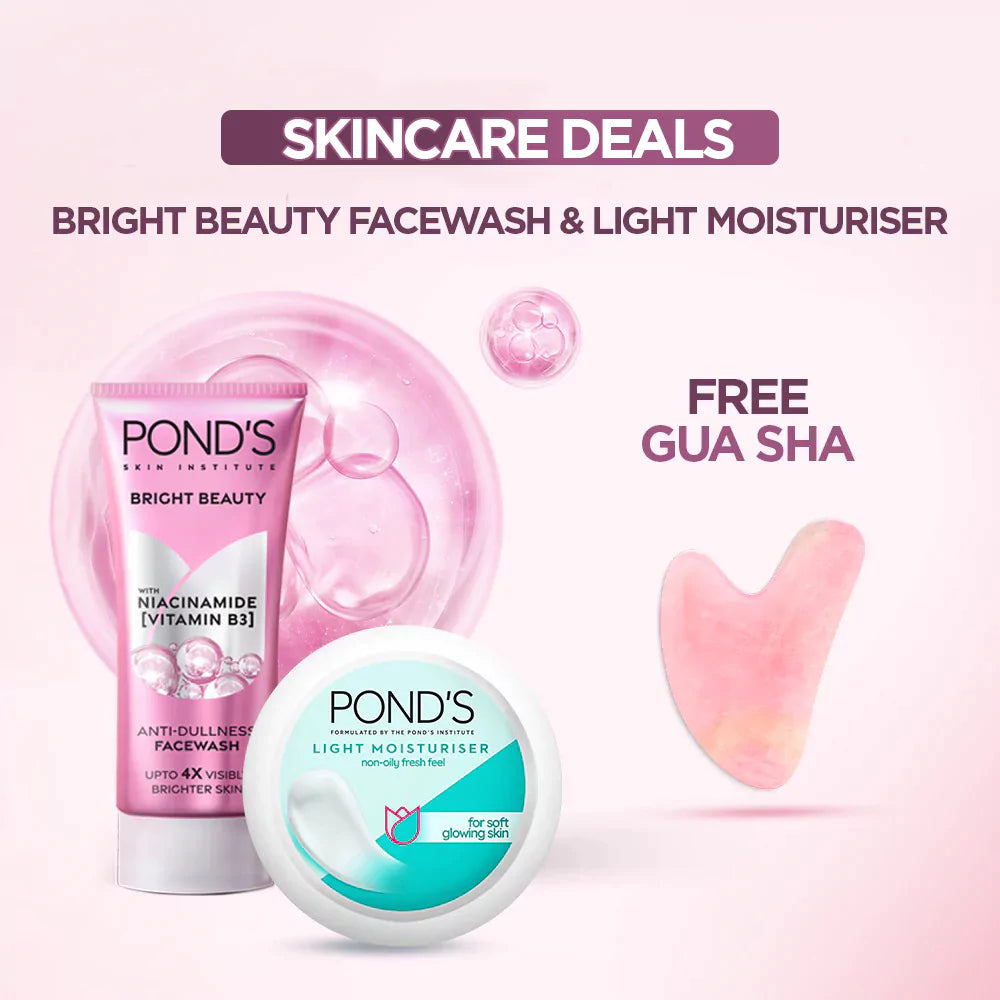 Bright Beauty Face Wash & Light Moisturiser + Free Gua Sha