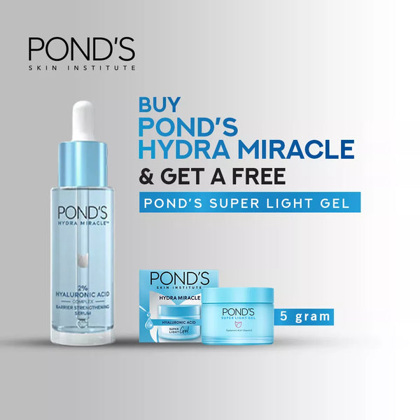 Buy Ponds Hydra Miracle 15ml & get a free Ponds Super Light Gel 5g