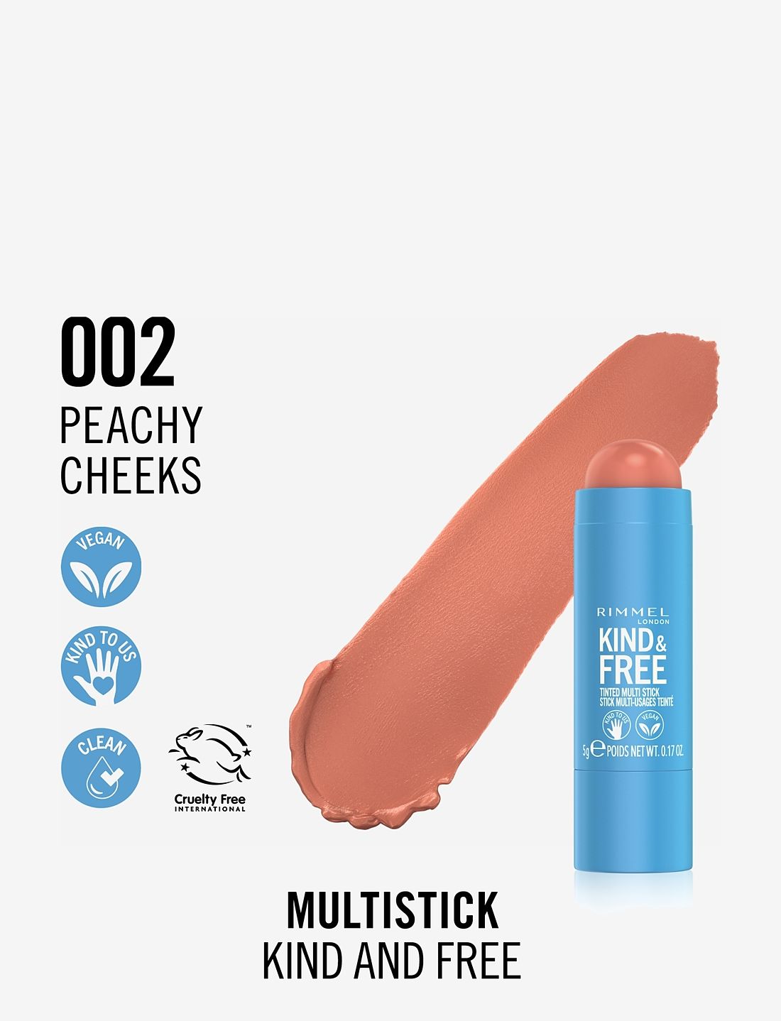 Rimmel London - Kind & Free Multi-Stick 02 Peachy Cheeks