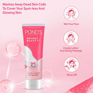 Ponds bright beauty face wash spot less glow 50gm