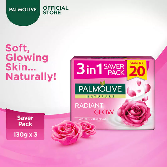 Palmolive Naturals Bar Soap Saver Pack 130gx3 - Radiant Glow