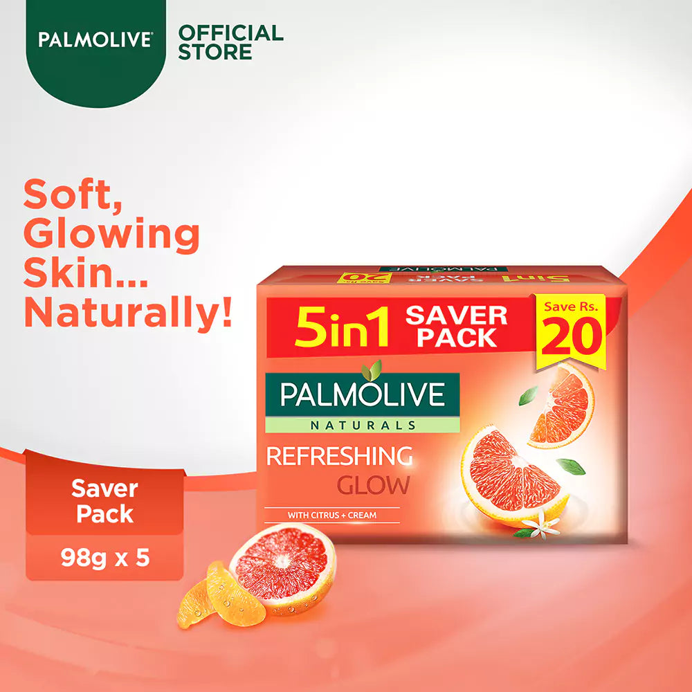 Palmolive Naturals Bar Soap Saver Pack 98gx5 - Refreshing Glow