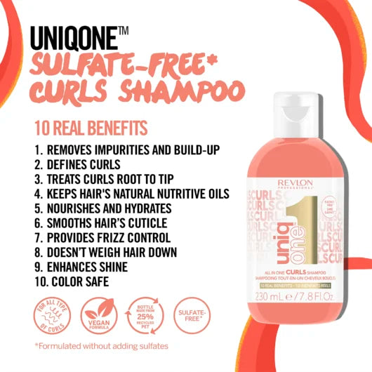 UniqOne Sulfate-free* Curls Shampoo 230ml