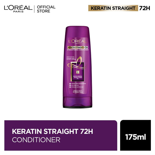 Loreal paris keratin straight 72h conditioner 175 ml - for straight smooth hair