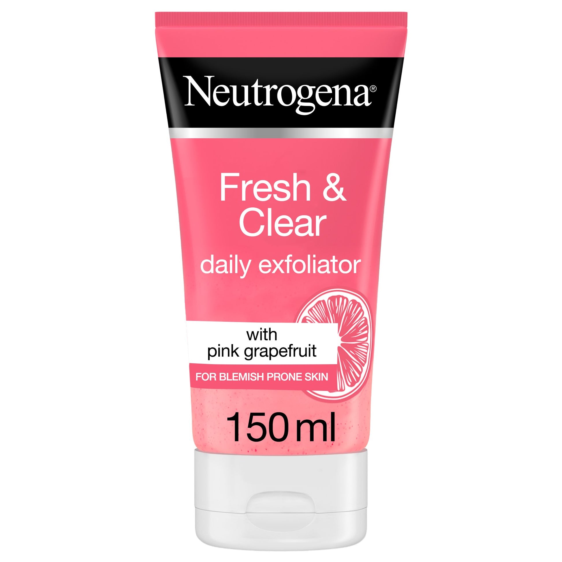 Neutrogena, facial scrub, visibly clear, pink grapefruit, 150ml