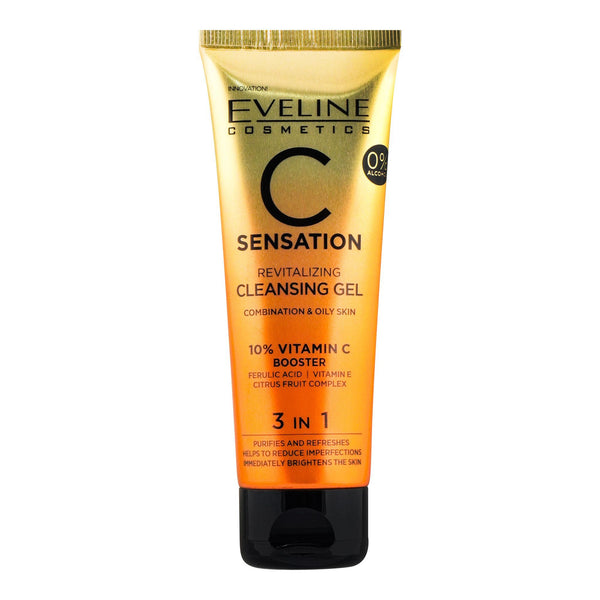 Eveline C Sensation 10% Vitamin C Booster 3-In-1 Revitalizing Cleansing Gel, 75ml