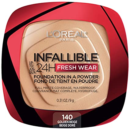 Loreal Paris Infallible 24Hr Fresh Wear Face Powder Foundation - 140 Golden Beige