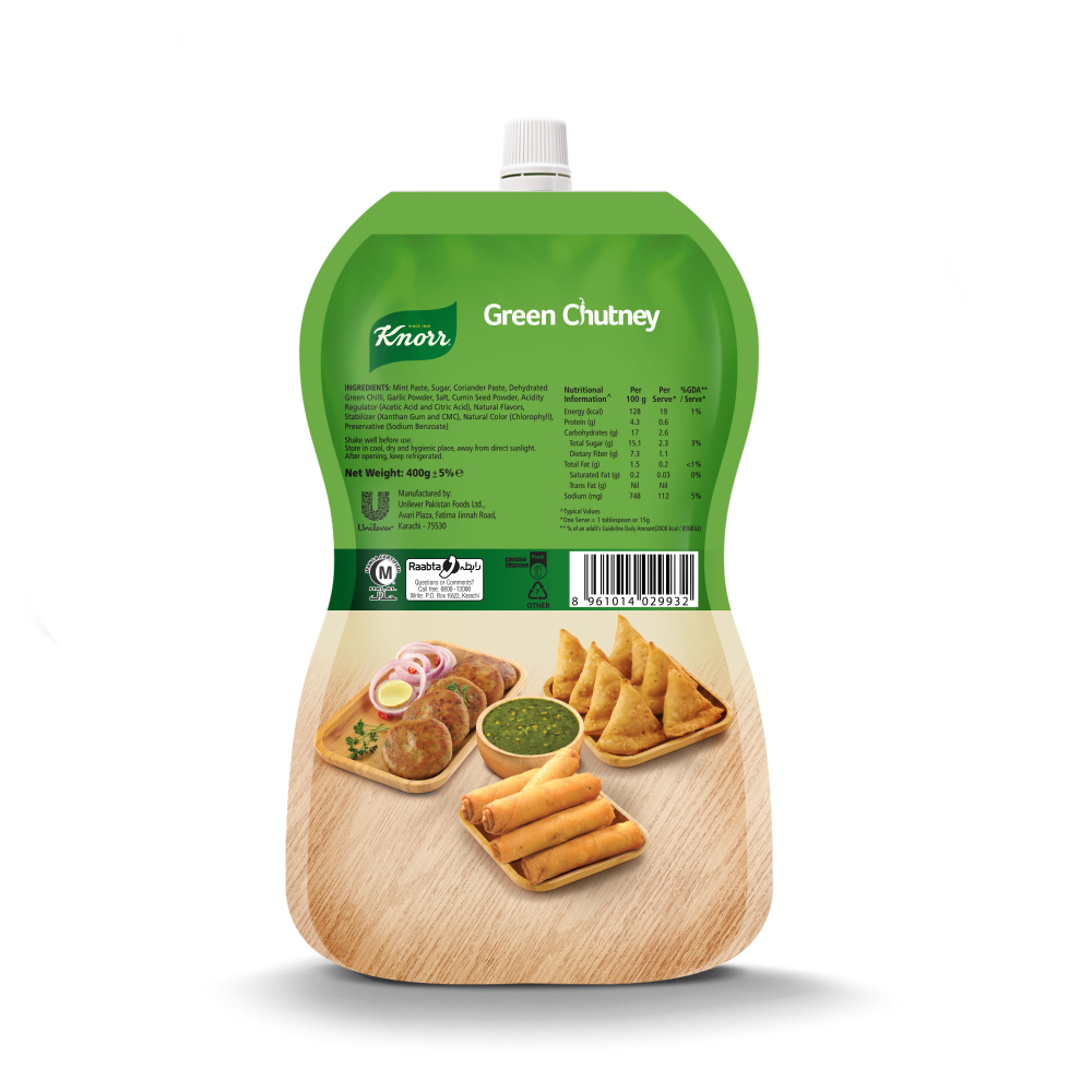 Knorr Green Chutney Pouch 400g