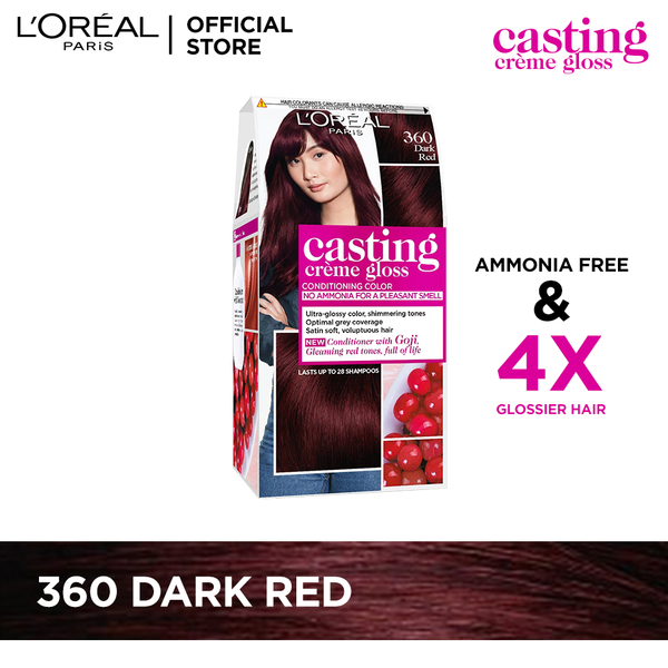 Loreal paris casting creme gloss 360 dark red hair color