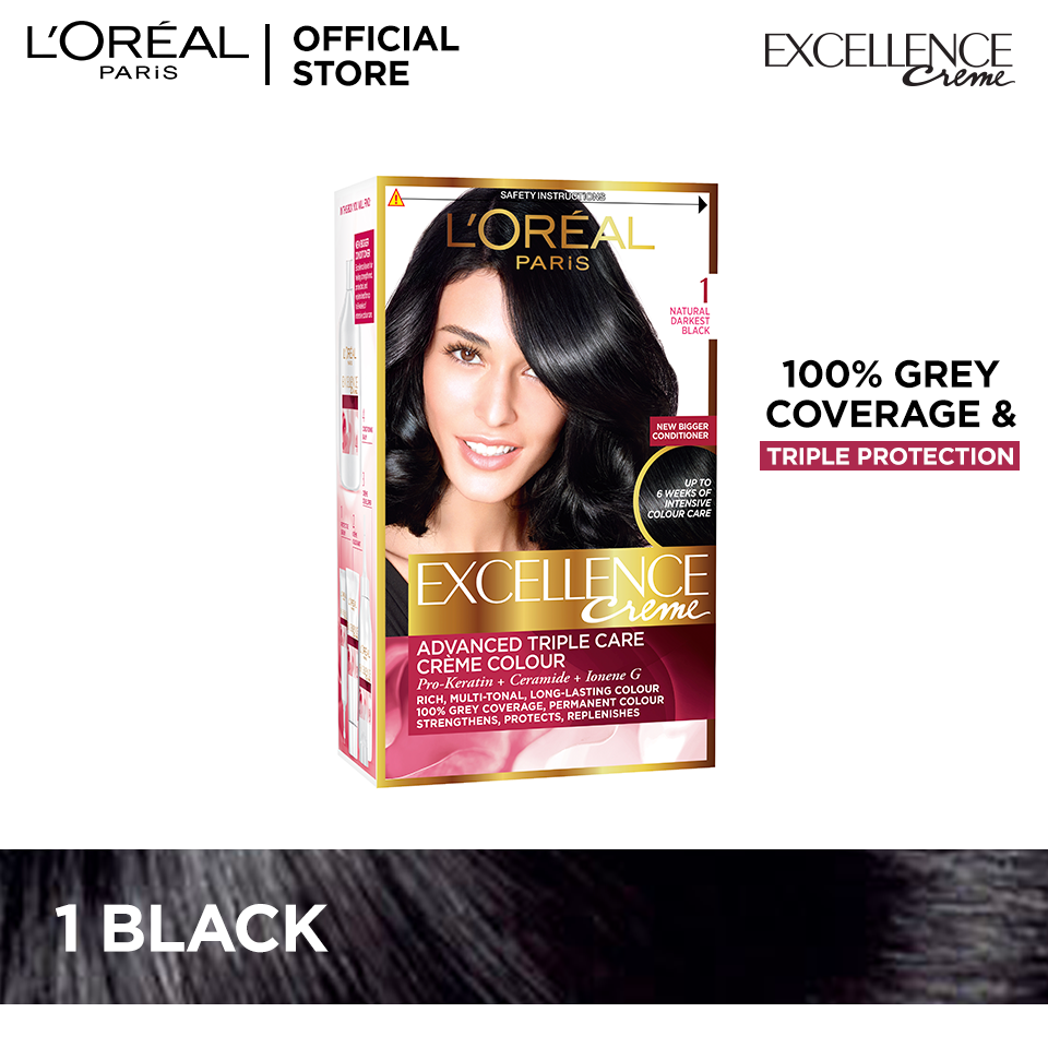Loreal paris excellence creme 1 black hair color