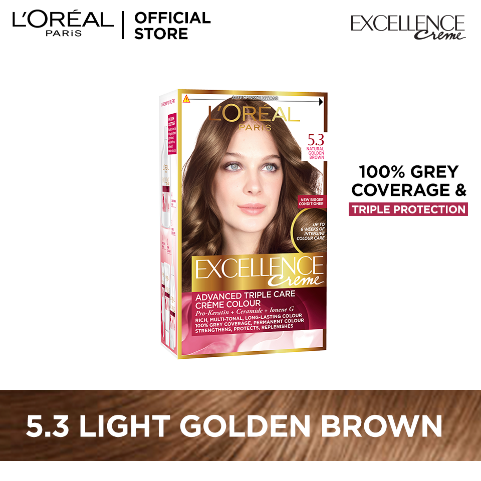 Loreal paris excellence creme 5.3 golden light brown hair color