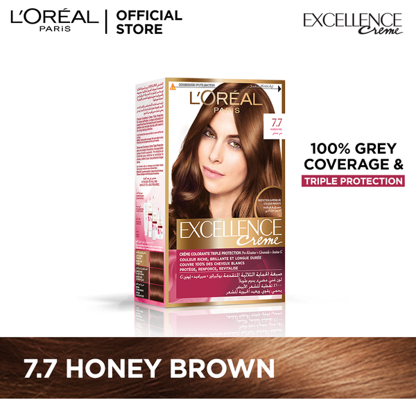 L'oreal paris excellence creme 7.7 honey brown hair color