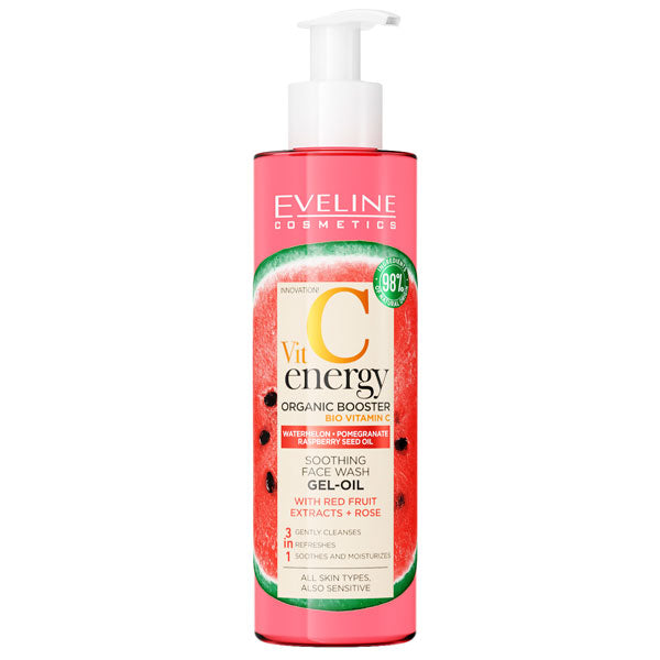 VITAMIN C ENERGY ORGANIC BOOSTER WATERMELON POMEGRANATE RASPBERRY  SEED OIL SOOTHING FACEWAH GEL
