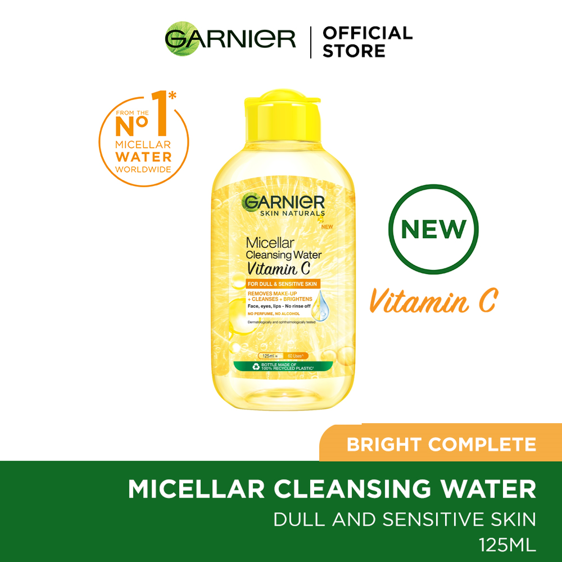 Garnier skin active vitamin c micellar makeup cleansing water 125 ml