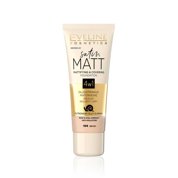 SATIN MATT MATTIFYING & COVERING FOUNDATION 104 BEIGE